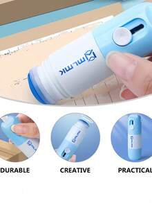 二合一便携式身份保护印章修正工具，包含笔和开箱刀，信息防泄漏，口袋大小，地址屏蔽器，身份保护工具，保密安全印章，带开箱刀，用于隐私ID地址，多功能可重复使用工具，包装标签，账单，办公和家庭用品