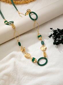 1 pieza Collar largo personalizado y de moda, adecuado para regalos y uso diario - Verde - Ver 3