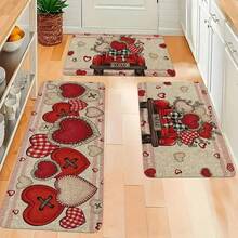 1pc Red Heart Shaped Car Decor Hallway Runner Rug, Corridor Long Rug, Rug, Runner Rug, Area Small Rug, Mat, Home Decor, Area Rug, Living Room Area Rug, Living Room Home Decor, Room Decor, Washable Rug - Multicolor - View 1