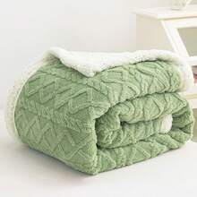 1 PIEZA Manta para bebé de 70 * 100 cm / 27.6 * 39.4 pulgadas, de doble material sólido, de unicolor, de material doble cara, suave y cómoda, amor de habitación de guardería para el Día de San Valentín - té verde - Ver 12