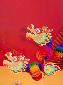 1PC Dragon-Shaped Latte Art, Chinese Dragon Decorative Panel, Dragon-Shaped Ornament, Can Be Held And Swung, DIY New Year Gift, Suitable For Valentine's Day Gift, Party Gift - Multicolor - View 5