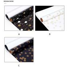 1 Roll Of Valentine's Day Mother's Day Wedding Party Gifts Birthday Gift Wrapping Paper Balloon Polka Dot Black And Gold Craft Diy Gift High-End Matching - Multicolor - View 6