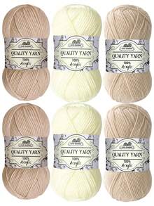 300g 6-Piece Autumn/Winter Crochet Yarn Set - 4-Ply Yarn, Suitable For Beginner Crochet Projects, Can Be Used For Weaving Handbags, Crafts, Decorations, Holiday Gifts - Multicolor - View 18