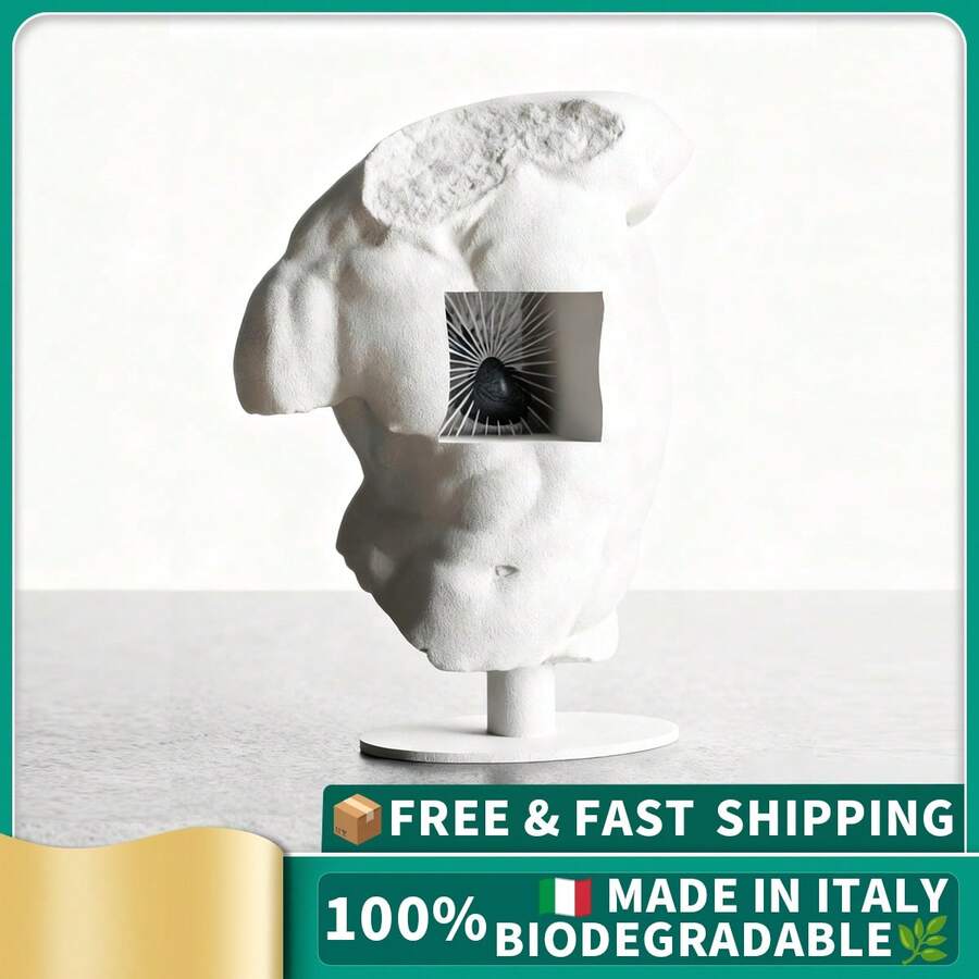 ORIZZONTE Modern Sculpture With Suspended Heart – Contemporary Artistic Decoration – Unique Gift Idea – 100% Made In Italy, Shipping From Italy - 黑心 - 查看 1
