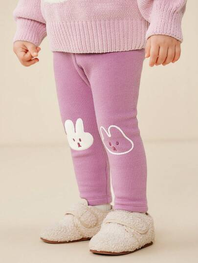 mini bala Flickleggings med hög midja i fleece, vinter 2025, mjuka, hudvänliga termobyxor