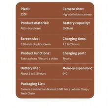 Mini cámara digital con llavero (incluye tarjeta de memoria de 32GB, lector de tarjetas, adaptador), captura de fotos y videos, cámara con pantalla abatible CCD, excelente regalo para vacaciones y Navidad - Multicolor - Ver 5