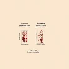 Classic Couple Heart Pattern Wall Decal - Removable Self-Adhesive PVC Sticker For Bedroom, Study Door, And More - Durable Plastic Decor With Irregular Shape, Study Room Decoration | Romantic Decor | Easy Installation, Love Decor - Multicolor - View 12