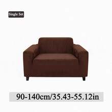 XM-Mirelitho 1PC Soft Plush Sofa Cover, Stretch Full Coverage Couch Slipcover, Washable Anti-Slip Furniture Protector For Living Room All Seasons - Coffee Brown - View 14