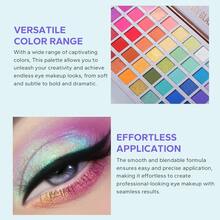 beauty glazed 45色眼影盘，彩虹哑光和珠光眼影套装，亮泽蜜粉，舞台妆 - 彩色 - 查看 6