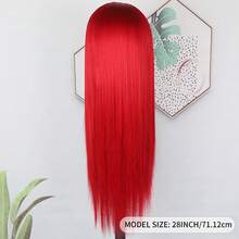 13x4 Free Part Mint Green Long Straight Lace Front Wigs Glueless Long Silky Straight Wigs Pre Plucked HD Lace 180% Density Light Green Wig Soft Free Part Wear And Go Lace Front Wigs For Fashion Women Party & Daily Wear 26 Inch - 紅色 - 查看 7