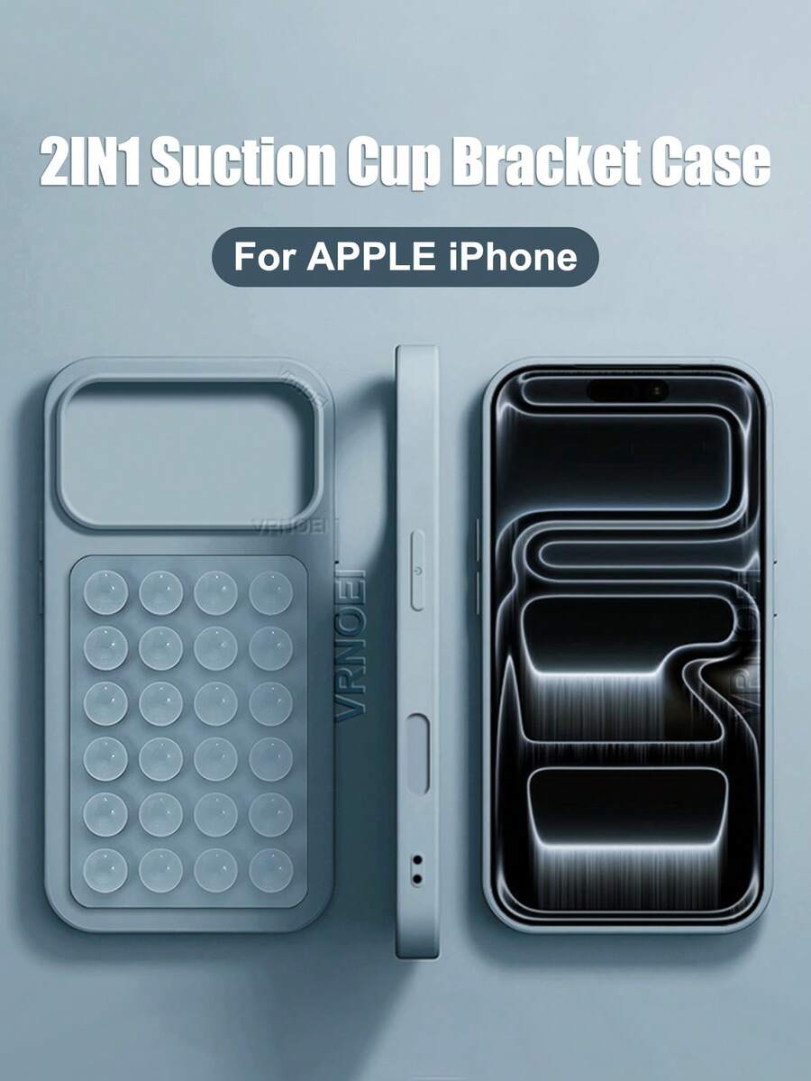 VRNOEI 2-In-1 Suction Cup Phone Holder Case Compatible With IPhone 17 Pro Max, Upgraded Version For IPhone 16 15 11 12 13 14 Pro Max Plus 17, Anti-Drop Protective Back Cover Accessory