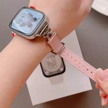 1PC Bow Hollow-Out Leather Strap Compatible With Apple Watch Band 38/40/41 42/44/45 S11 10 42/46mm Elegant Lady Wristband Series 9 8 7 6 5 4 3 2 1 SE