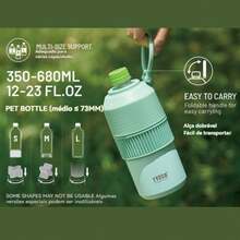 TYESO Garrafa térmica 900-1000/350-680 ml, disponível em dois tamanhos. Mantém as bebidas frescas no interior, conservando a temperatura das bebidas frias ou quentes até 24 horas. Ideal para atividades físicas, esportes, trabalho, escola, presentes de aniversário e presentes de Natal. - Branco - Visão 9