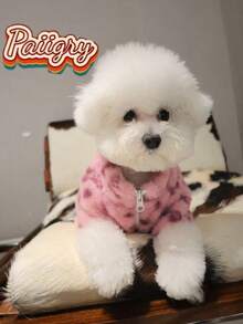 Autumn/Winter Thick Double-Layer Warm Plush Pet Jacket, Soft Leopard Print, Suitable For Cats, Dogs, Maltese, Abyssinian, Pomeranian, Outdoor Use, Machine Washable, High Quality - Pink - View 3