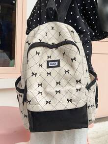 1pc Minimalist Large Capacity Backpack, Solid Color, Suitable For Travel, Shopping, Fits Laptop And Textbooks - Multicolor - View 2