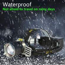 KENSUN 1000000流明 XHP360 头灯，26650 可充电 LED 头灯，钓鱼头灯，专业头灯，防水露营头灯 - 黑色 - 查看 7