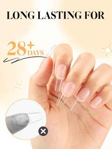 40毫升固体指甲凝胶，需UV灯固化，可卸除，强力指甲凝胶，适用于亚克力假指甲、延长甲、按压式指甲、凝胶指甲贴纸 - 無色 - 查看 5