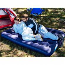 One Set Of Portable Extra-Thick Inflatable Air Mattress - Waterproof Camping Mattress With Manual Air Pump, Foldable And Expandable, Made Of Thickened PVC Material That Is Waterproof, Moisture-Proof, And Wear-Resistant. Skin-Friendly, Soft, Comfortable, And With Strong Load-Bearing Capacity. - Multicolor - View 1