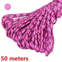 10/100m/Pack Neon Camouflage Multi-Color 7-Strand Core Paracord For Tent, Camping, Emergency, Outdoor Use. Versatile Utility Rope For Leash, Lanyard, Bracelet, Clothes Line - 50 Meters - View 50