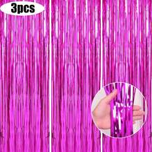 1 cái/2 cái/3 cái Rèm cửa lá kim loại màu xanh lá cây nhạt vàng đen bạc trang nhã cho tiệc Halloween Giáng sinh đám cưới sinh nhật phông nền trang trí gian hàng chụp ảnh - Nhiều màu - Xem 23