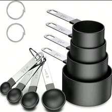 4/8pcs/Set Stainless Steel Handled Multi-Functional Plastic Measuring Spoons, Measuring Cups, Scaled Measuring Spoons Set, Cooking And Baking Tool, Essential Kitchen Gadgets For Home And School - Multicolor - View 1