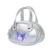 Miniso Sanrio Kuromi Glam Party Series Earphone Bag - Metallic PU Leather * Cartoon Print, Portable Fashion Accent For Daily & Party Use (1 PC)