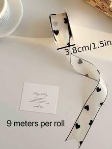 Ruy băng polyester hình trái tim phủ nhung dài 10 thước, ruy băng trang trí thanh lịch, thích hợp cho Giáng sinh, Halloween, Lễ Tạ ơn, Lễ Phục sinh và các dịp khác. Ruy băng trang trí bền chắc, thích hợp cho gói quà, trang trí tiệc, viền tinh tế, chất liệu mịn, đa chức năng, dành cho người làm thủ công, trang trí ngày lễ, phong cách cổ điển, chất liệu nhẹ, vật liệu thủ công, lập kế hoạch sự kiện. - Nhiều màu - Xem 4