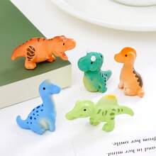 6件套创意逼真霸王龙恐龙动物可爱串珠DIY装饰配件迷你汽车/桌面摆件 - 彩色 - 查看 4