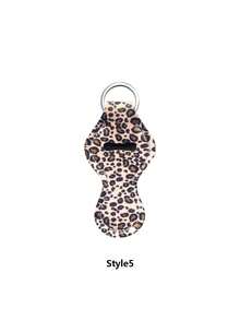 Lipstick Keychain Holder, Multi-Functional Lipstick Keychain Case, Clip-On Lipstick Holder, Women's Bag Accessory, Practical Gift, Leopard Print Lipstick Keychain Holder, Clip-On Lipstick Case, Stretch Lipstick Keychain Holder (Can Be Paired With Black Snap) - Multicolor - View 17