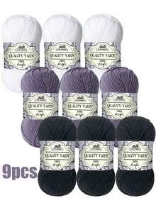 450g 9-Piece Soft & Comfortable Acrylic Yarn Set, Ideal For DIY Crochet, Knitting Projects, Handmade Crafts, Gifts, Suitable For Beginners, Multi-Color Thick Yarn Bundle, Applicable For Blankets, Dolls, Sweaters, Shawls, Scarves - Multicolor - View 16