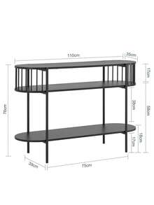 SoBuy Console Table, Hallway Table, Sideboard, Narrow Side Table, Sofa Table, Decorative Table, Black, W X H X D Approx. 110 X 76 X 39 Cm FSB90-SCH - Black - View 4