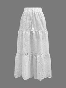 EARO 女士甜美优雅混合蛋糕下摆半身裙，百搭