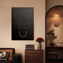 Framed 1pc Marcus Aurelius Stoicism Quote Framed Canvas Wall Art - Latin & English Poster With Greek Key Border, Black Frame, Inspirational Ancient Wisdom For Office, Meditation Room, Study - Stoic Book Page Design - Đóng khung - Xem 2