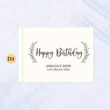 One Personalized Black Or White Horizontal Guestbook, Black And Gold Photo Album, Custom Birthday Party Sign-In Book, Personalized Birthday Guestbook. - Multicolor 2 - View 9