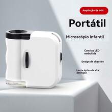 Mini Microscópio de Chaveiro, Microscópio de Brinquedo Infantil Portátil com Ampliação de 60x, Brinquedo Educativo, Mini Microscópio de Brinquedo, Brinquedos e Hobbies  Educação   Ciência e Natureza - Branco - Visão 2