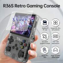 R36S Retro Handheld Game Console, 3.5 Inch IPS Screen, 64GB Memory, Over 30,000 Games, Based On LINXU Open Source ARKOS, 3500mAh Battery (White) - Black - View 2