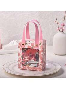 5/10个装樱花糖果盒饼干袋纸质樱花婚礼生日礼物包装用品 - 彩色 - 查看 4