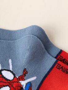 Marvel 1/5/10双装女士短袜漫威超级英雄蜘蛛侠袜子，韩版卡通秋冬女士袜子，蜘蛛侠及超级英雄人物袜子，漫威袜子 - 彩色 - 查看 9