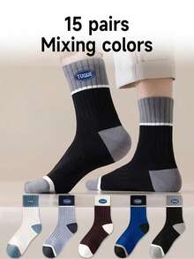 Men's Thick Warm Moisture-Wicking Crew Socks, Breathable Sports Socks For Autumn/Winter