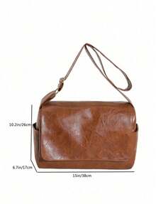 Women's Bag Retro Large-Capacity Bag Women's Autumn/Winter 2024 New Fashion Western-Style Messenger Bag With Simple Texture And Shoulder Tote Bag., Retro Inspired Bag For Women, Perfect For Rodeo Occasion, New Arrival Tote Bags For Woman - 棕色 - 查看 5