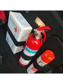 4 Sets Of Durable Nylon Car Trunk Hook And Loop Organizing Straps - Safety Storage Straps For Securing Fire Extinguishers And Accessories, Black, Applicable - Black - View 7