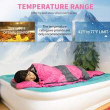 Sleeping Bags, Camping Sleeping Bag For Adults, 3 Season Warm & Cool Weather, Lightweight Waterproof Sleeping Bags For Indoor Outdoor Camping Traveling BackpacFKing, Pink/Blue/Black,Pink - Pink - 查看 7
