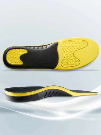 3ANGNI 1双亮黄色凝胶鞋垫，舒适高弹PU减震鞋垫，适用于运动鞋和休闲鞋