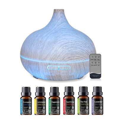 550ml Essential Oil Diffuser  Soundwave Tech, Auto Shut Off, 7 LED Colors With Remote Cool Mist Humidifier For Home & Office