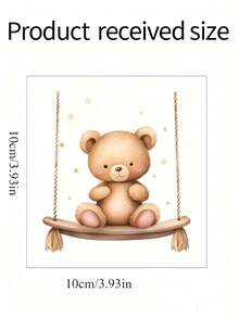 Cartoon Bear Swing Switch Sticker, Cute Cartoon Swing Leopard, Cute Cartoon Kitten, Rabbit, Leopard, Bedroom Hallway Living Room Home Switch Sticker, Decorative Wall Sticker, Self-Adhesive, Vinyl Material, Convenient And Practical - Multicolor - View 8