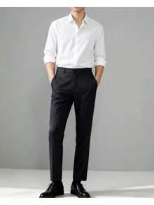 Men's Tailored Dress Pants - 黑色 - 查看 1
