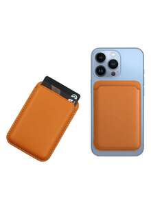 Magnetic Leather Wallet Card Holder With Phone Stand, Magnetic Card Sleeve, Portable Wallet Card Case, Christmas Style Phone Stand + Wallet Card Holder, Compact And Convenient - Multicolor - View 3