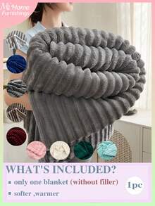 1pc Super Soft Flannel Blanket, Available In Multiple Colors, Minimalist & Fashionable Home Decor, Suitable For Bedroom, Boys, Girls, Students, Dorm, Sofa, Nap, Multifunctional Blanket And Office Nap Blanket, Perfect Valentine's Day Gift, No Filling