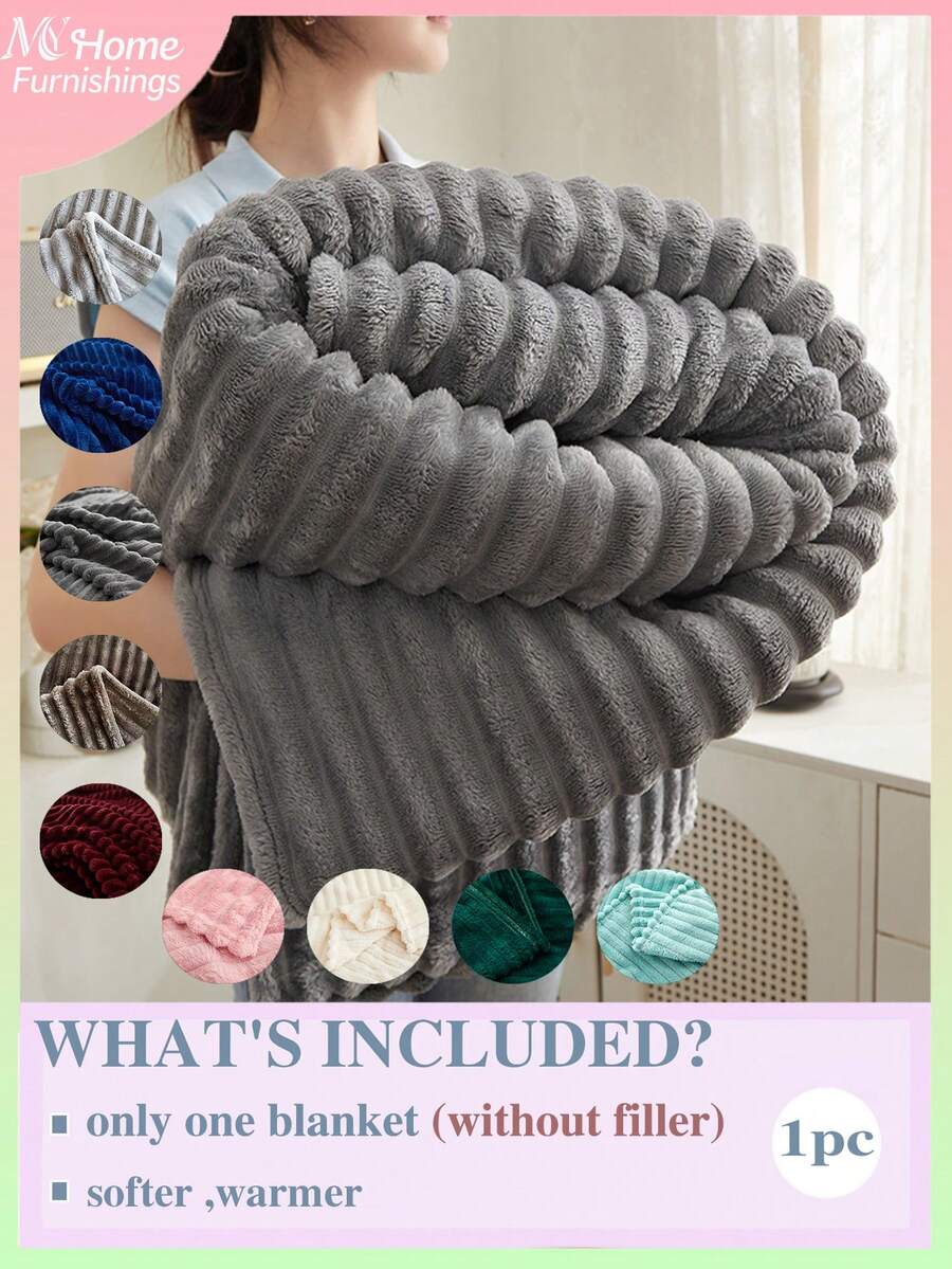 1pc Super Soft Flannel Blanket, Available In Multiple Colors, Minimalist & Fashionable Home Decor, Suitable For Bedroom, Boys, Girls, Students, Dorm, Sofa, Nap, Multifunctional Blanket And Office Nap Blanket, Perfect Valentine's Day Gift, No Filling