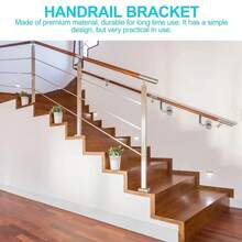 Soportes de Pasamanos de Acero Inoxidable, Soportes de Barandilla de Escalera Soporte Decorativo de Rieles de para Baño Apto para Interior y Exterior Escaleras - Plateado - Ver 5